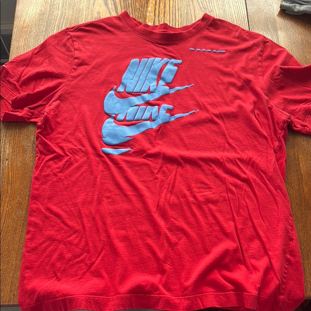Nike Red and Blue Short Sleeve Tee